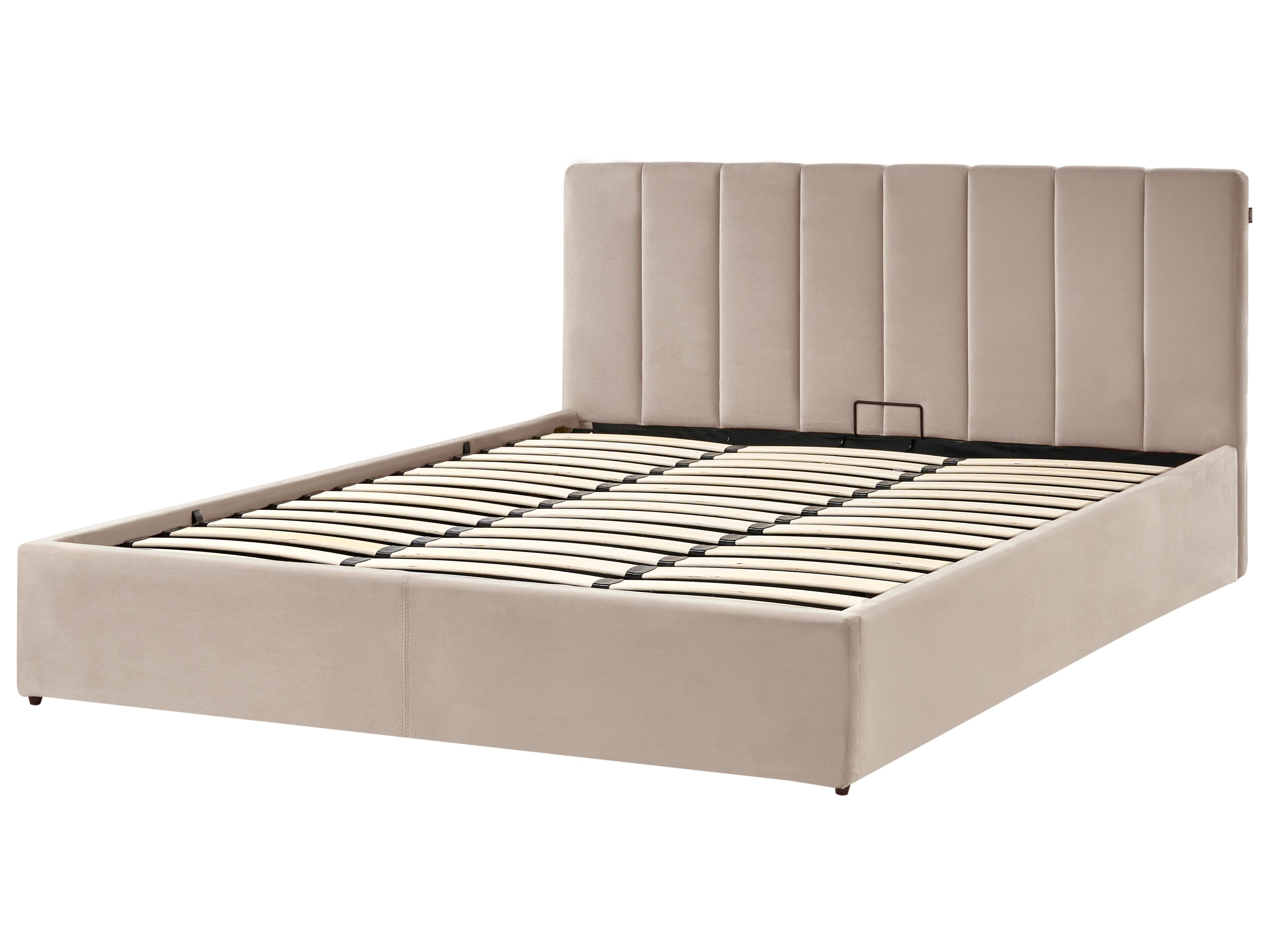 Bed met opbergruimte Fluweel DREUX 180 x 200 cm Taupe