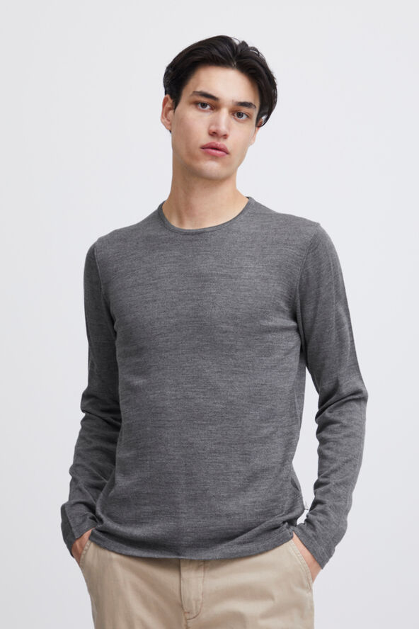 Casual Friday CFKENT Merino Crew Neck Knit Pewter mix