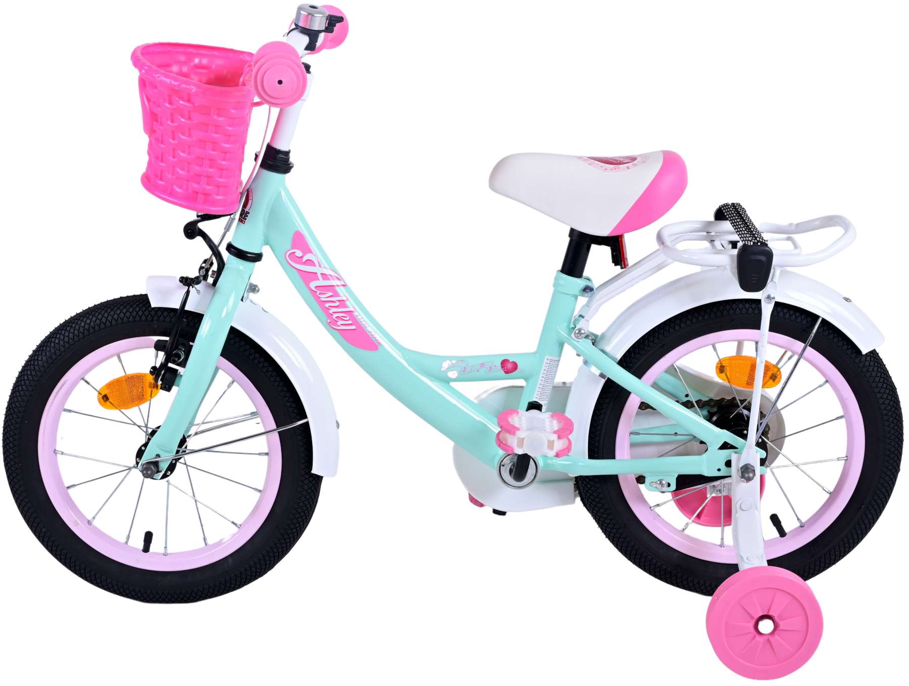 TPFSports Ashley Kinderfahrrad - Mädchen - 14 Zoll - Rücktritt + Handbremse - Weiß