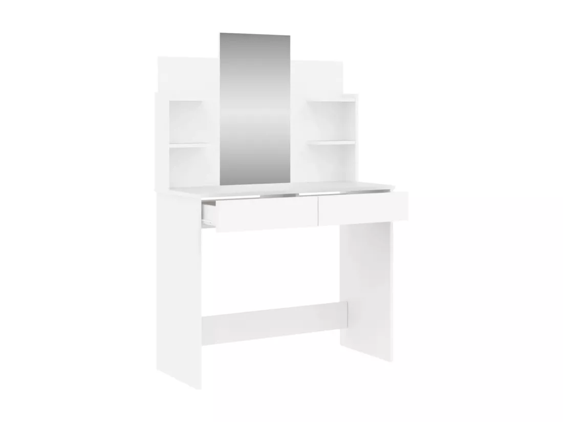 Coiffeuse avec miroir blanc 96x39x142 cm