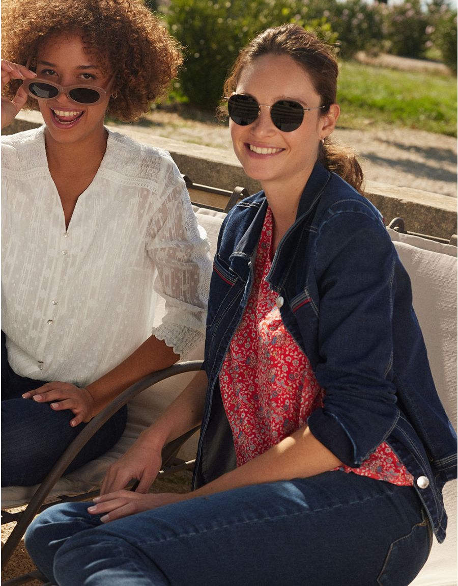 Blouse volantée rouge