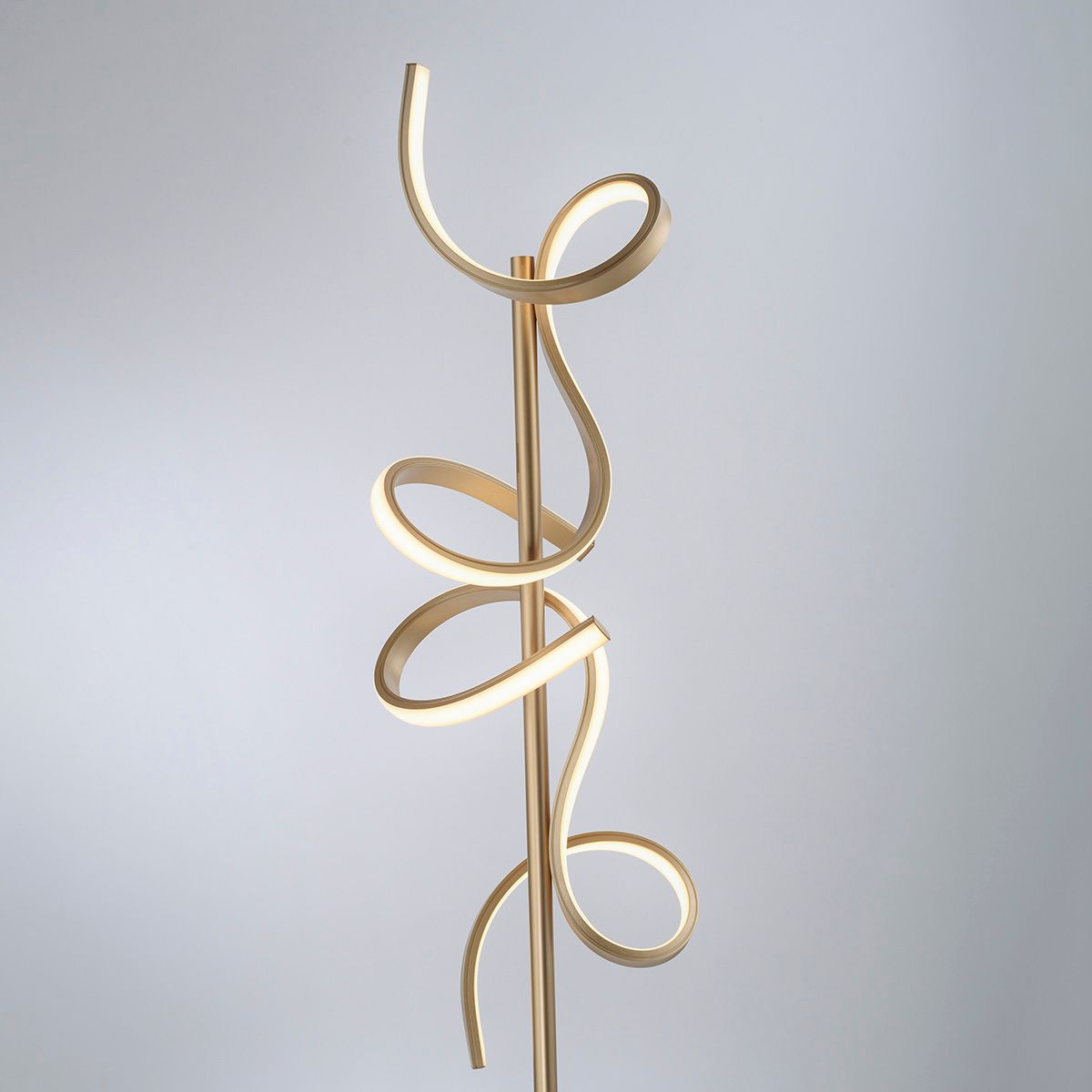 Design vloerlamp messing incl. LED en dimmer - Krisscross