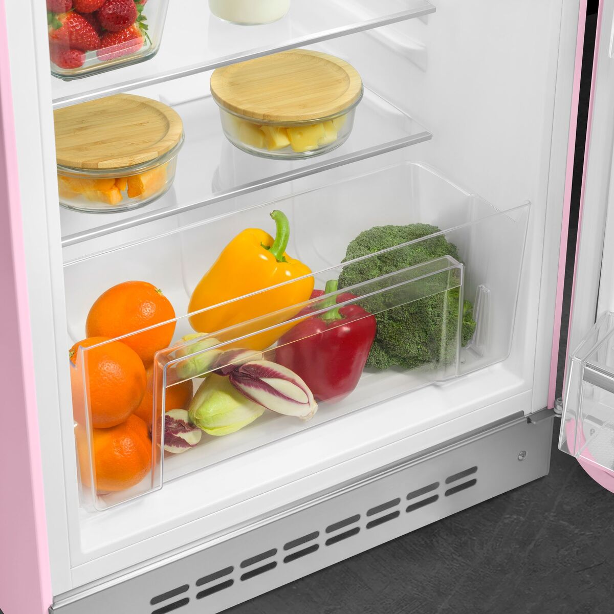 FAB10ROR6 kjøleskap med fryserom, rosa
