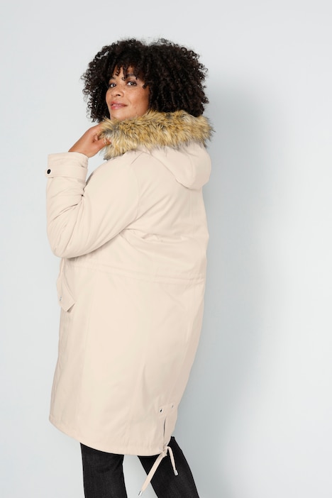 Parka, Straight Fit, Teddyfutter, Kapuze, 2-Wege-Zipper, Langarm