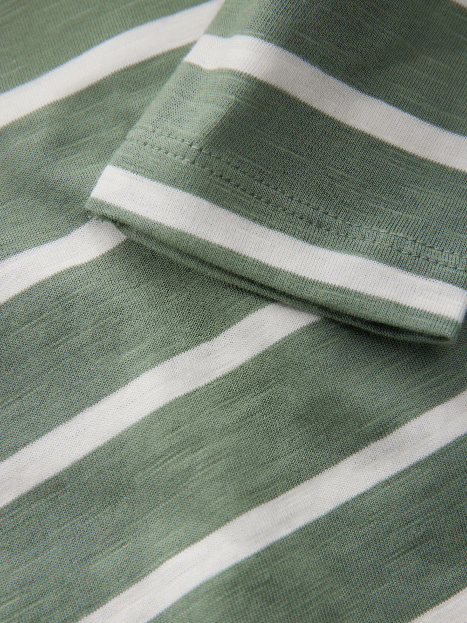 Groen/wit gestreepte safari - T-shirt met applicatie en lange mouwen (3 mnd-7 jr)