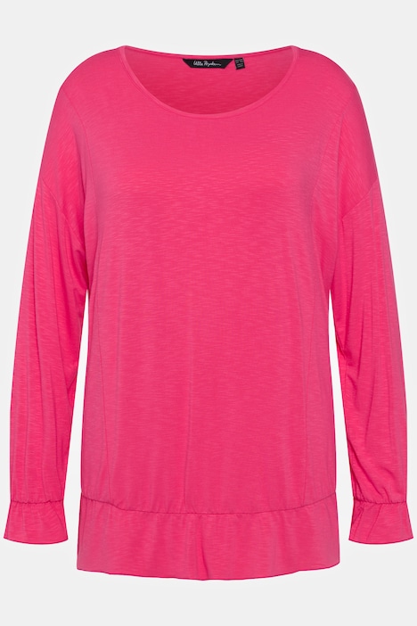 Shirt, Volants, Oversized, Rundhals, Langarm