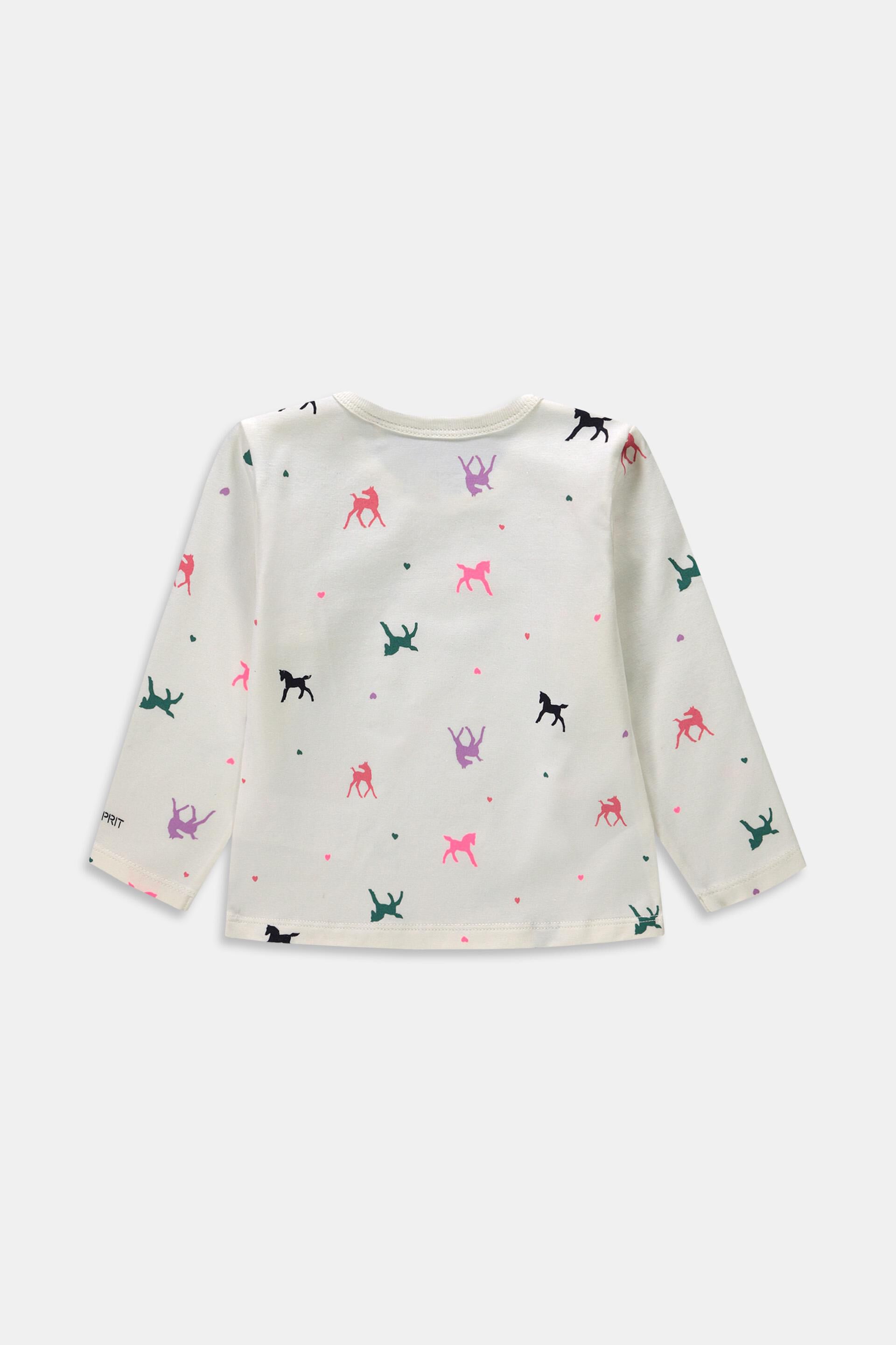 T-shirt à manches longues et imprimé cheval