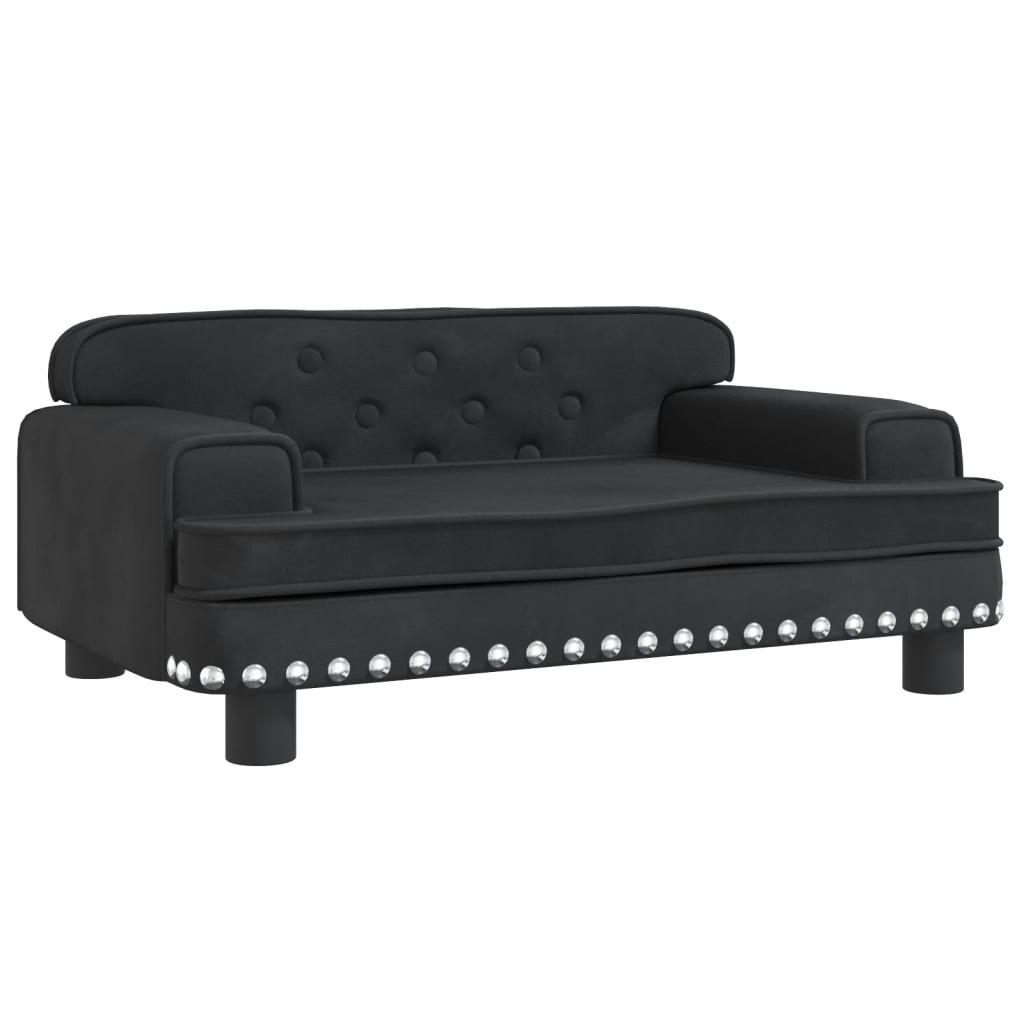 Cama para cães vidaXL em veludo preto, 70x45x30 cm