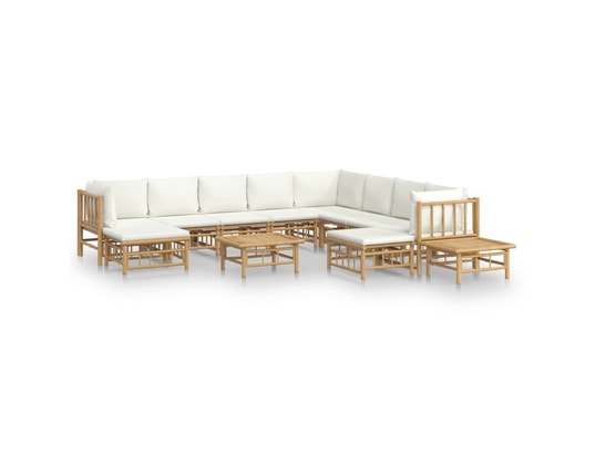 LES TENDANCES - Salon extérieur Salon de jardin-blanc-10 places-55x65x30-490588