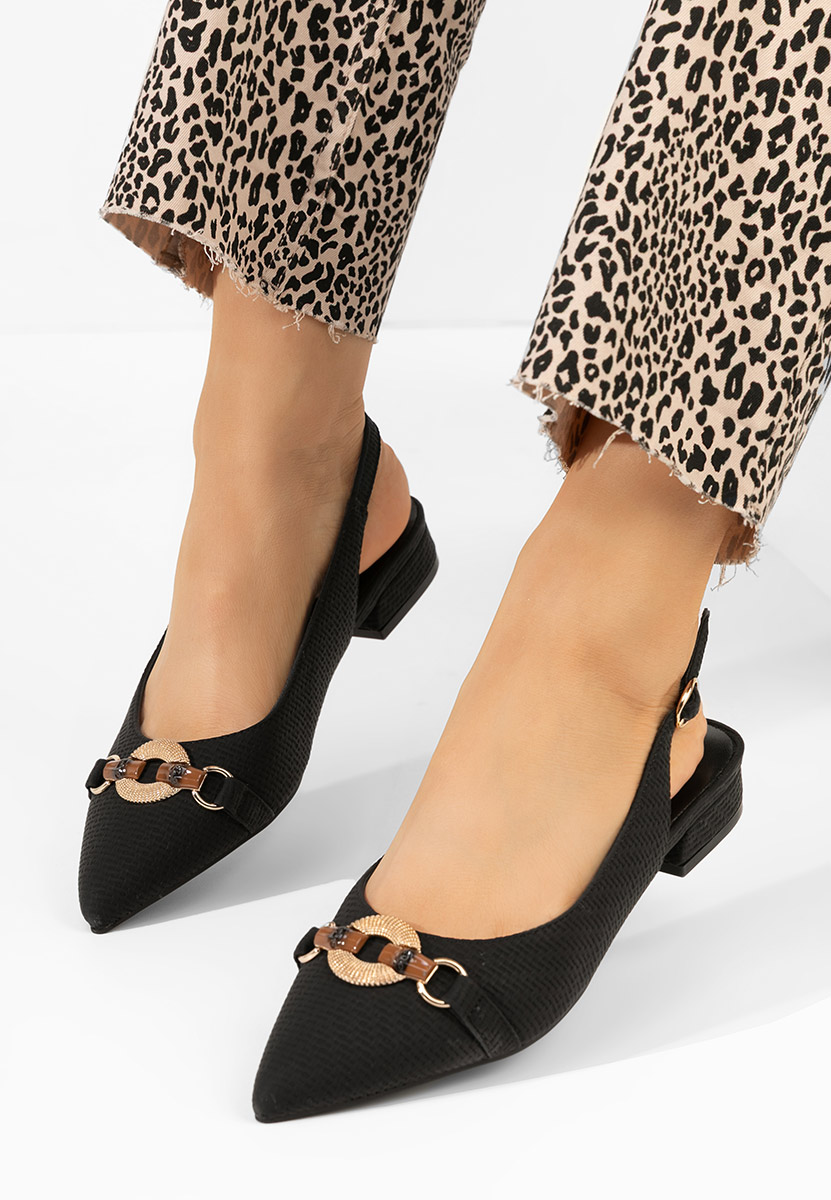 Chaussures slingback noirs Antonietta