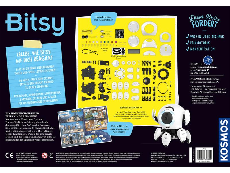 Kosmos Experimentierkasten Bitsy – Dein cleverer Robo-Freun Hightech-Freund fürs Kinderzimmer