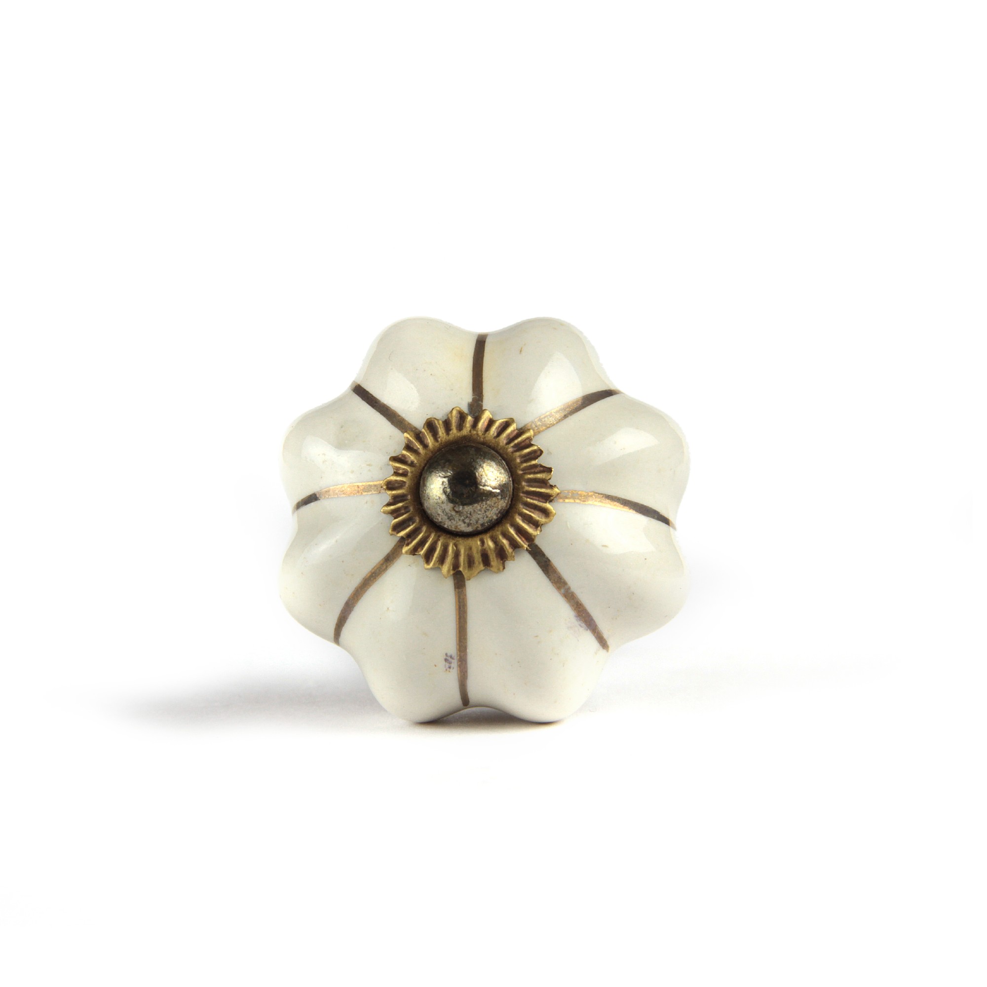 Knauf 'Blume', weiß, messing, Ø 3,5 cm, L 2,5 cm günstig bestellen