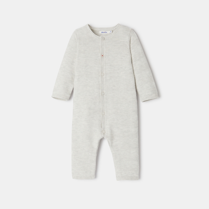 Combinaison bébé en tricot côtelé blanc Absorba