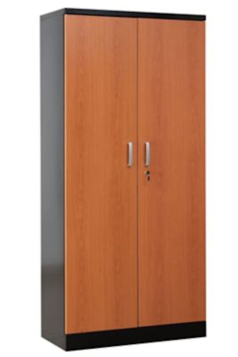 PROREGAL Beetle archiefkast met 4 legplanken, afmetingen (H x B x D): 195 x 92 x 42 cm, zwart & elzenhout