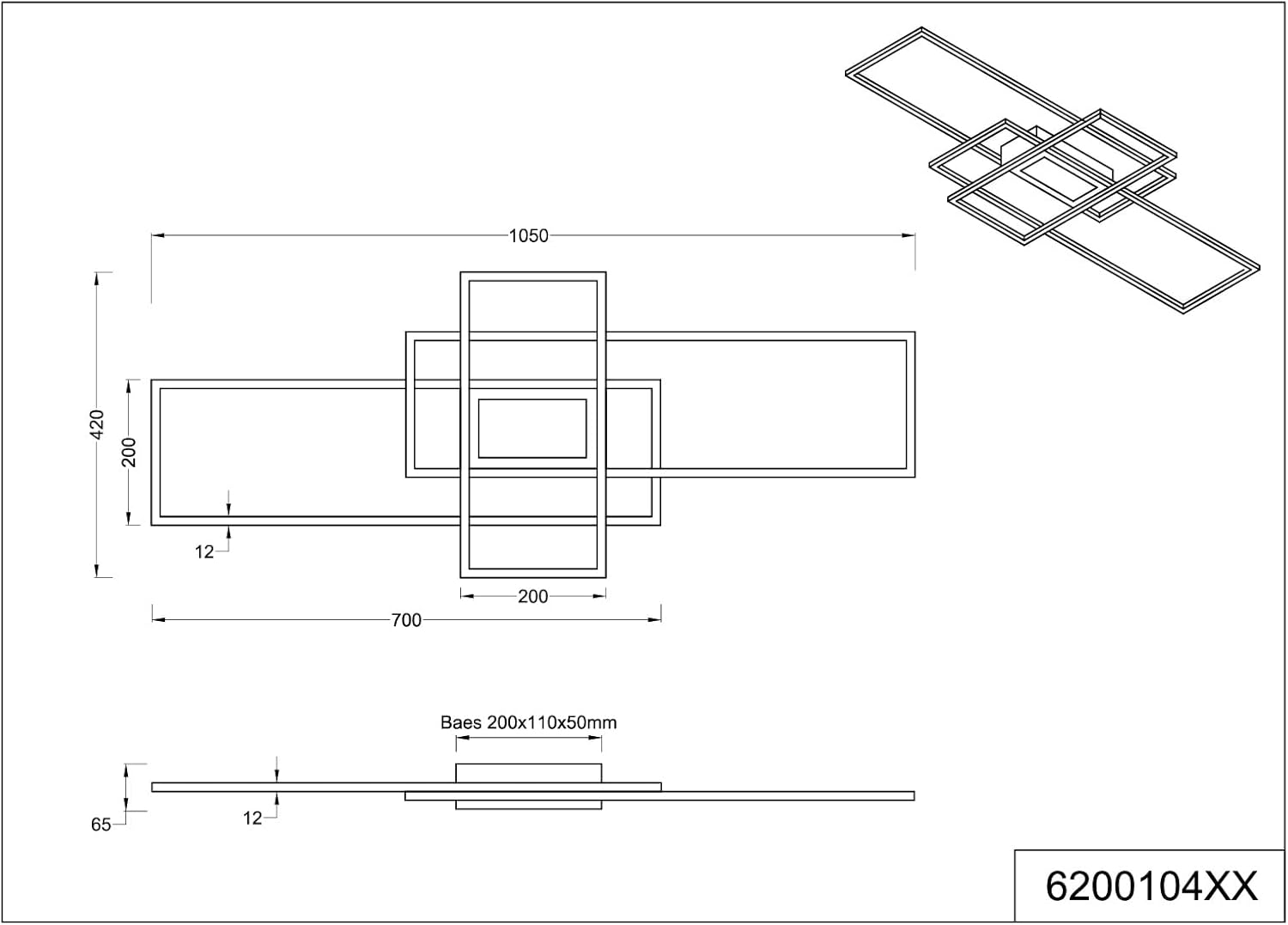 Trio Leuchten LED Deckenleuchte Irvine 620010407, Metall Nickel matt, inkl. 60 Watt LED, Fernbedienung, Dimmer, Nachtlicht