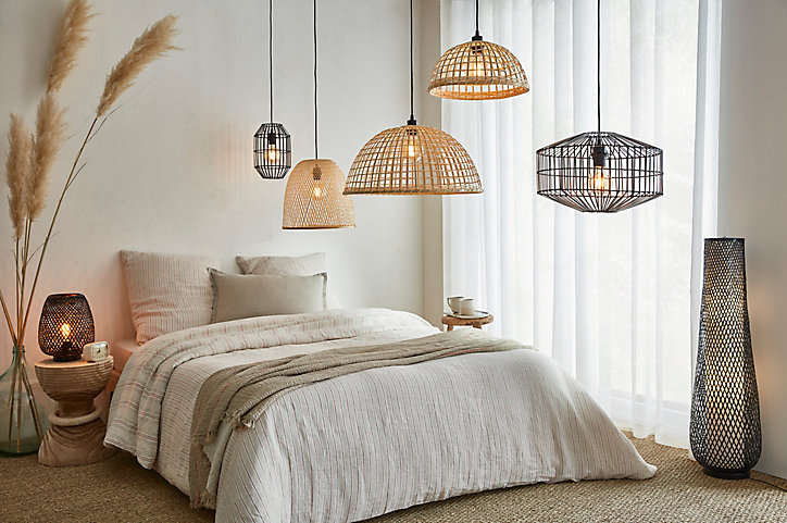 Suspension Wutai GoodHome noir 38cm IP20 E27