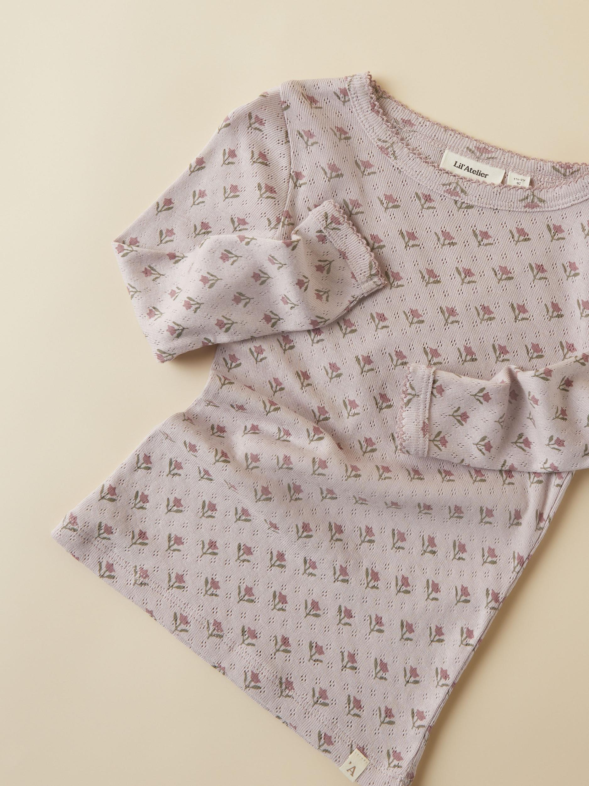 Langarmshirt NMFRACHELLO TULPEN AOP in violet ice