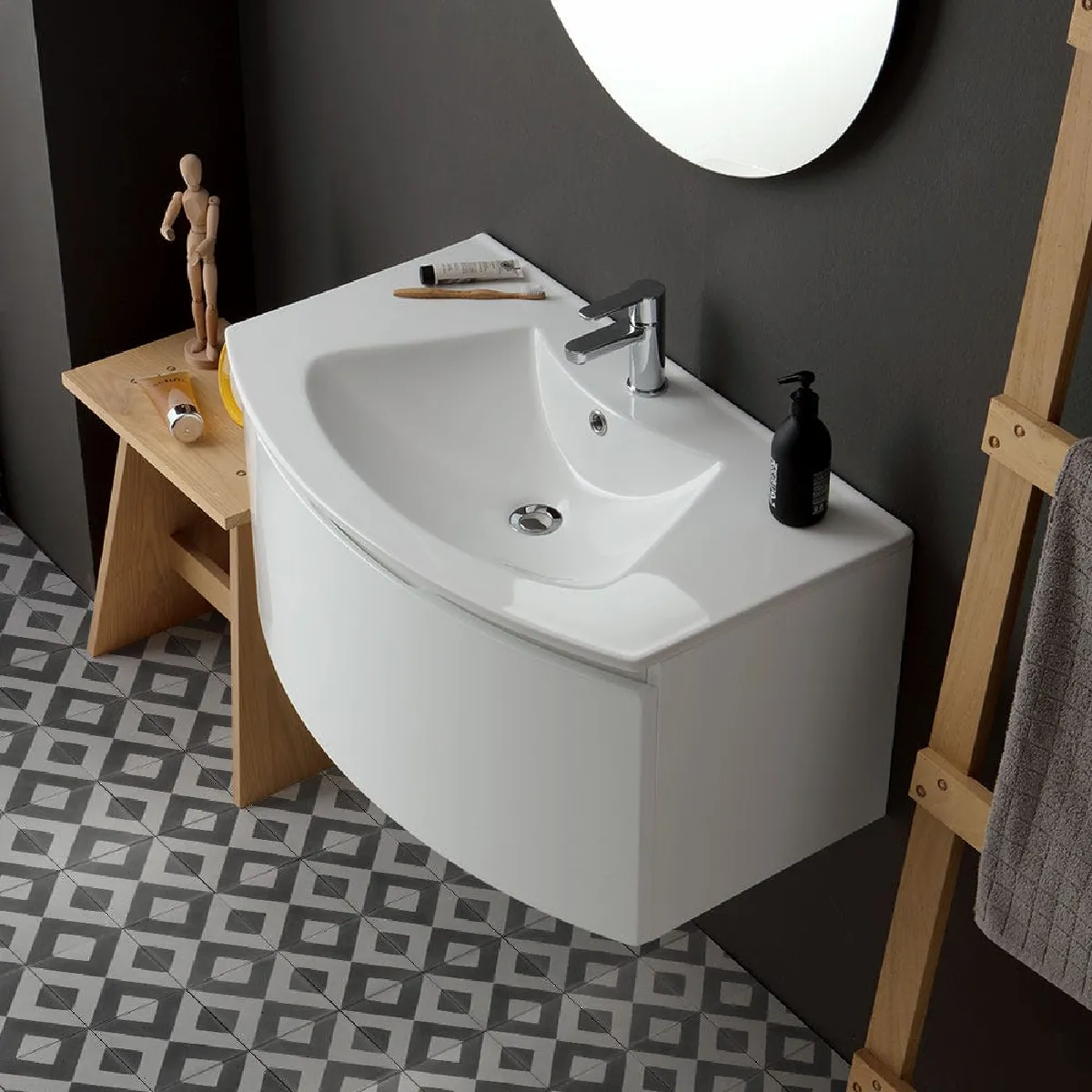 Kiamami Valentina Armoire de toilette moderne - Blanc