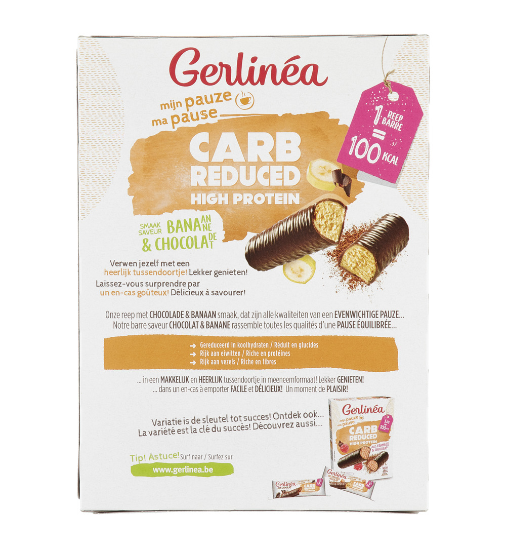 Gerlinéa Carb Reduced – High Protein Repen Banaan Chocolade (372 gr)