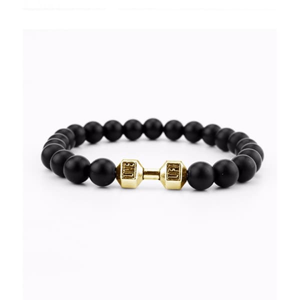 Trendy Dumbbell Armbånd Gull Black Stone Perads