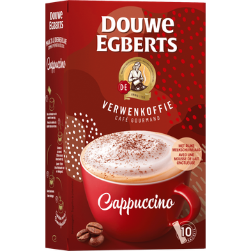 Douwe Egberts Verwenkoffie Cappuccino oploskoffie 10 stuks