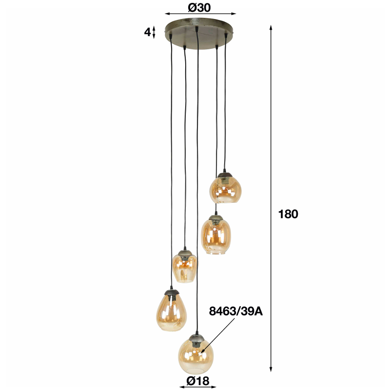 Hanglamp Devon Ongelijk