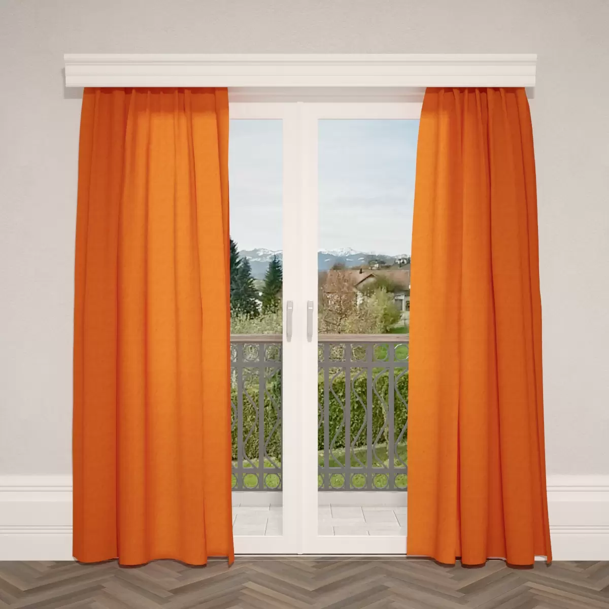 Nachtvorhang Velours Orange