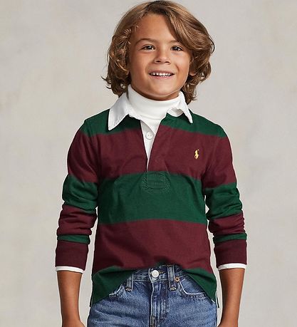 Polo Ralph Lauren Polobluse - Mørke Grøn/Bordeauxstribet