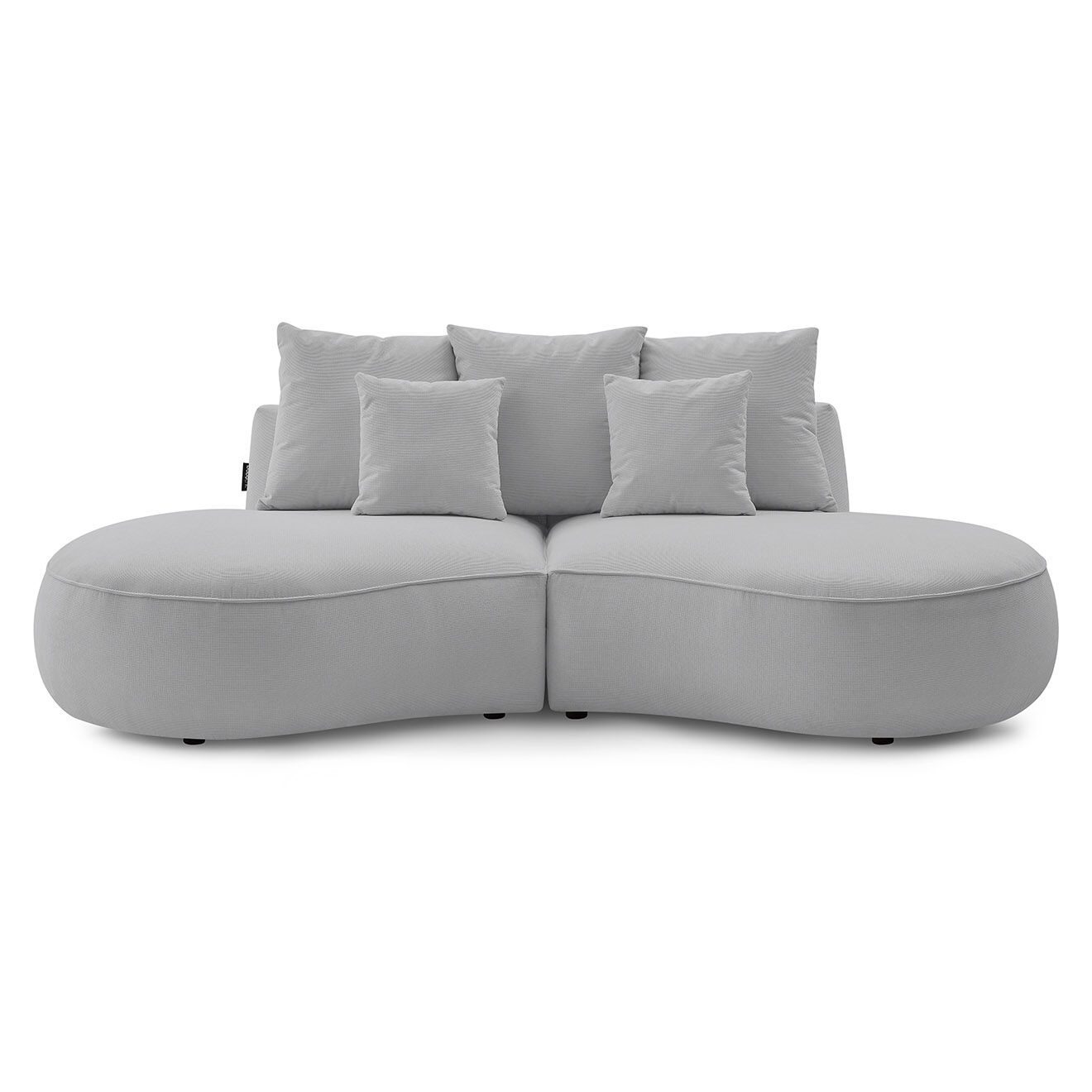 Bobochic Canapé droit fixe 3 places saint-germain tissu texturé gris clair - 260x145x92 cm
