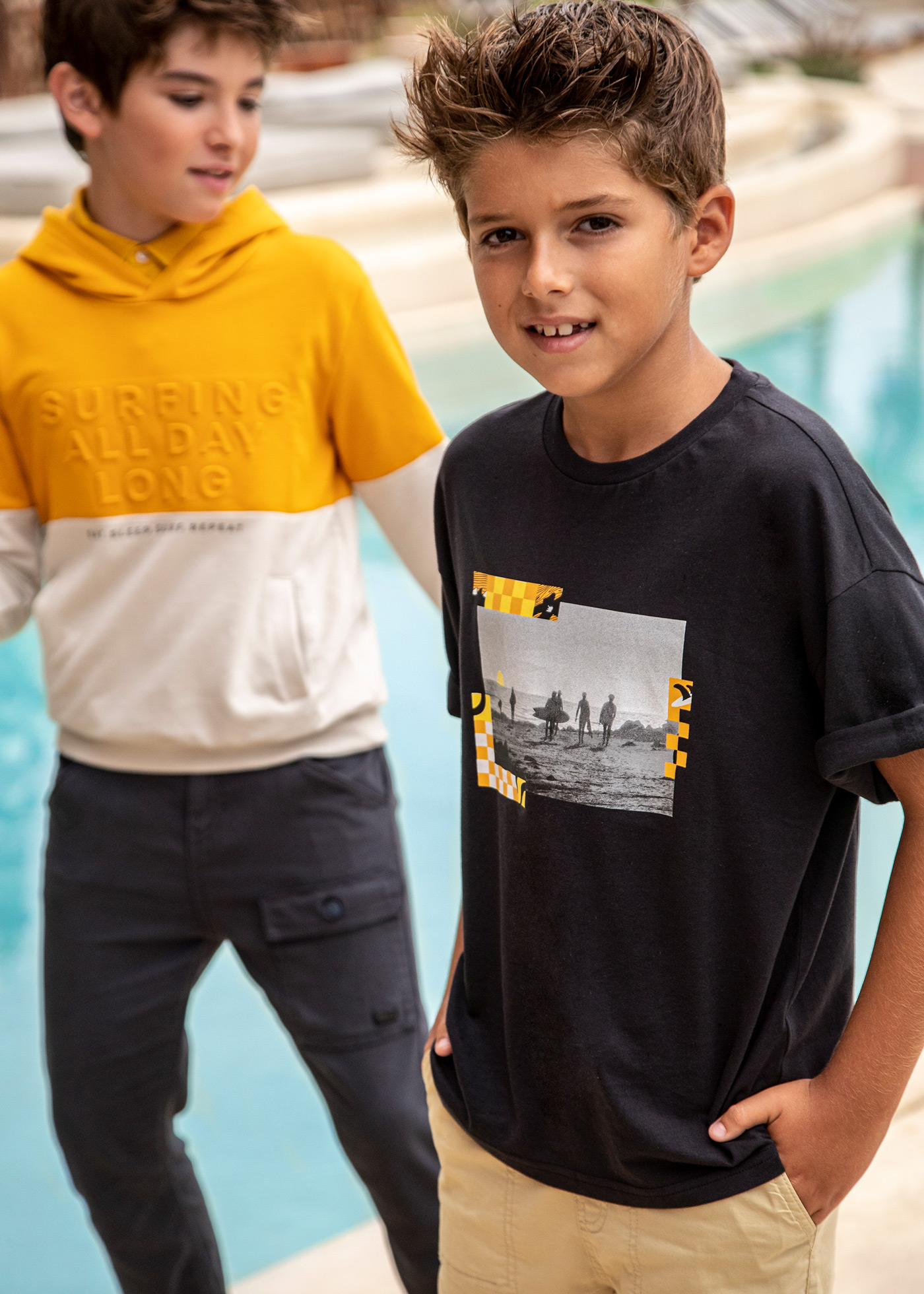 Conjunto de 2 camisetas de algodão sustentável para meninos