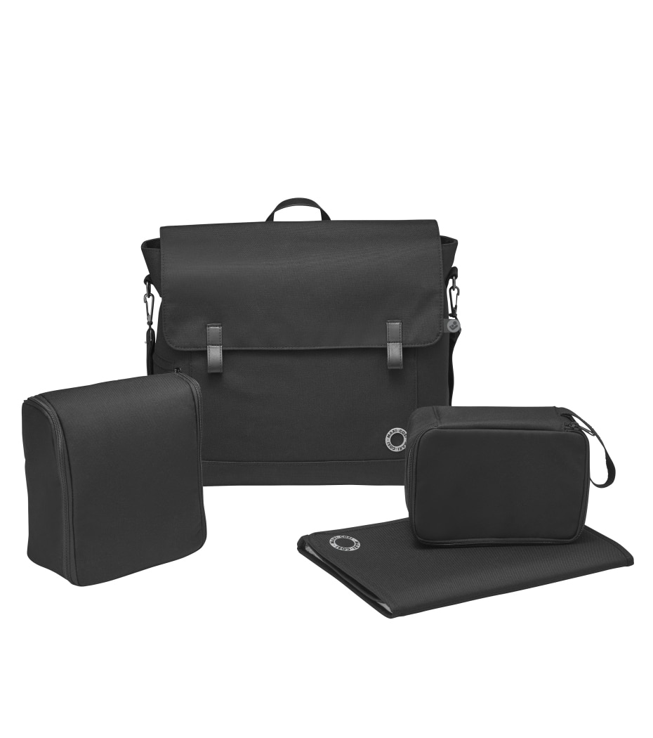 Modern Bag Geräumig und gut zu erreichende Fächer |    Kulturtasche inklusive: Alles in Reichweite aufbewahren |    Wickelunterlage inklusive |    Thermobox inklusive |