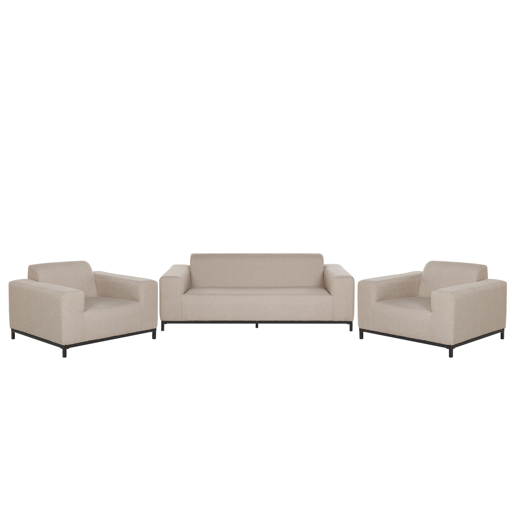 Beliani - ROVIGO - Loungeset voor 5 - Zandbeige - Polyester