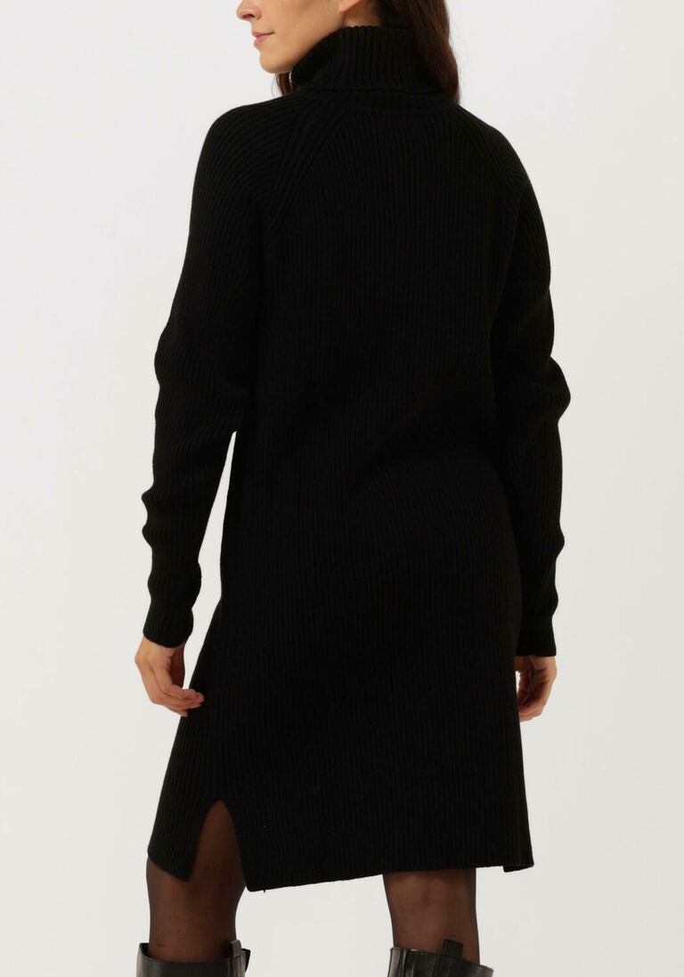 zwarte minus mini jurk ava knit turtleneck dress