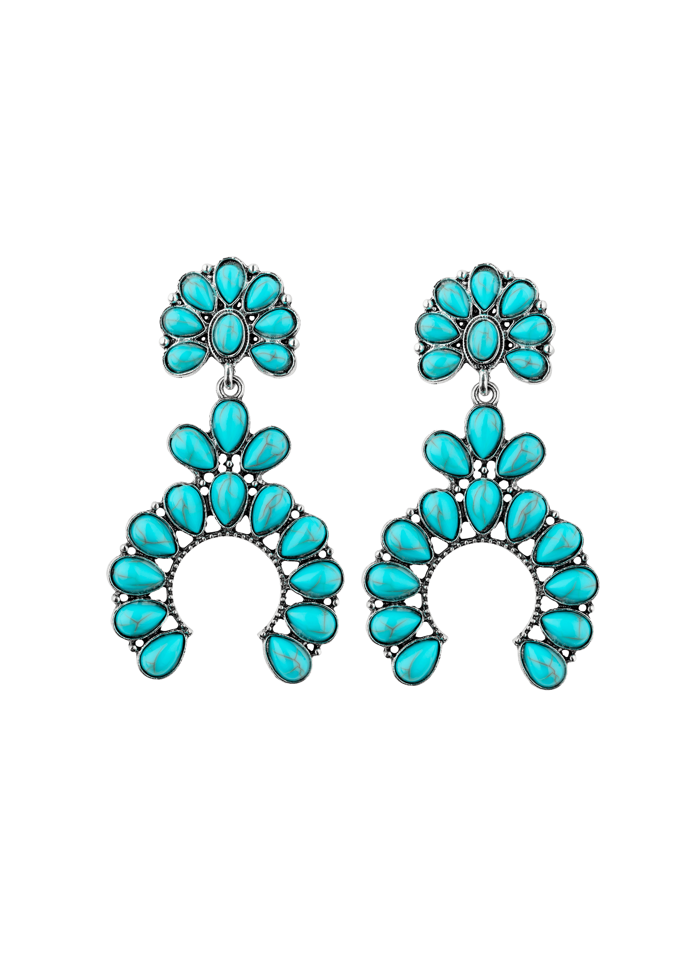 KANDEL - Boucles d'oreilles pendantes pour oreilles percées avec pierres en résine | Argent