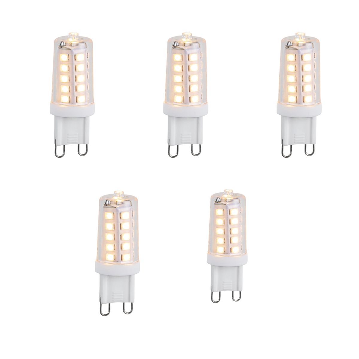 Set van 5 G9 dimbare LED lampen 3W 250 lm 3000K