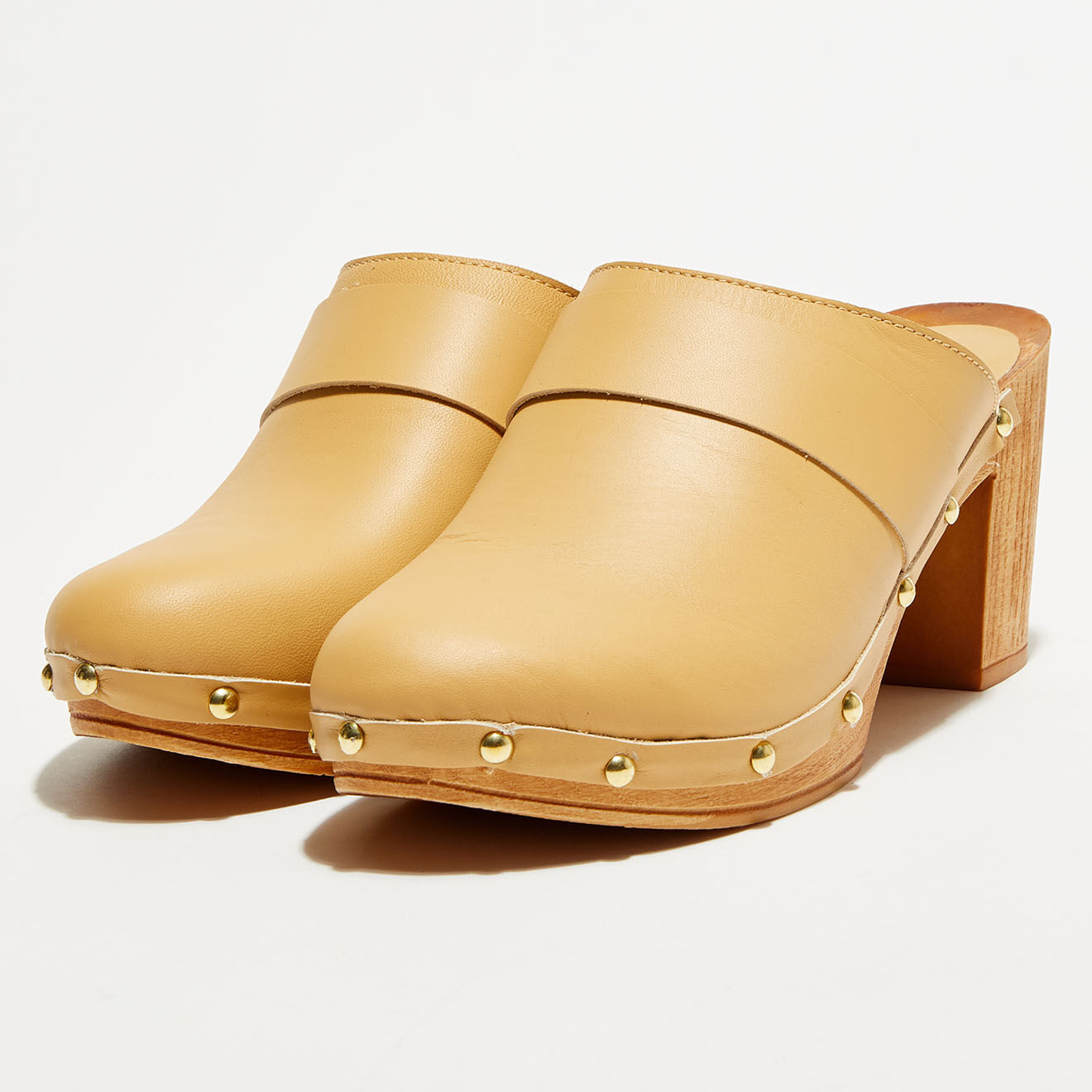 Apologie Studio Sabots en Cuir Gianna camel clair - Talon 8 cm