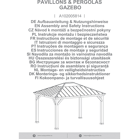 Pavillon Bruri 396cm x 338cm - antracit