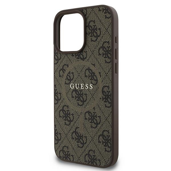 iPhone 16 Pro MagSafe Leder Hardcase Hülle 4G Ring Classic Logo (GUHMP16LG4GFRW) - Braun