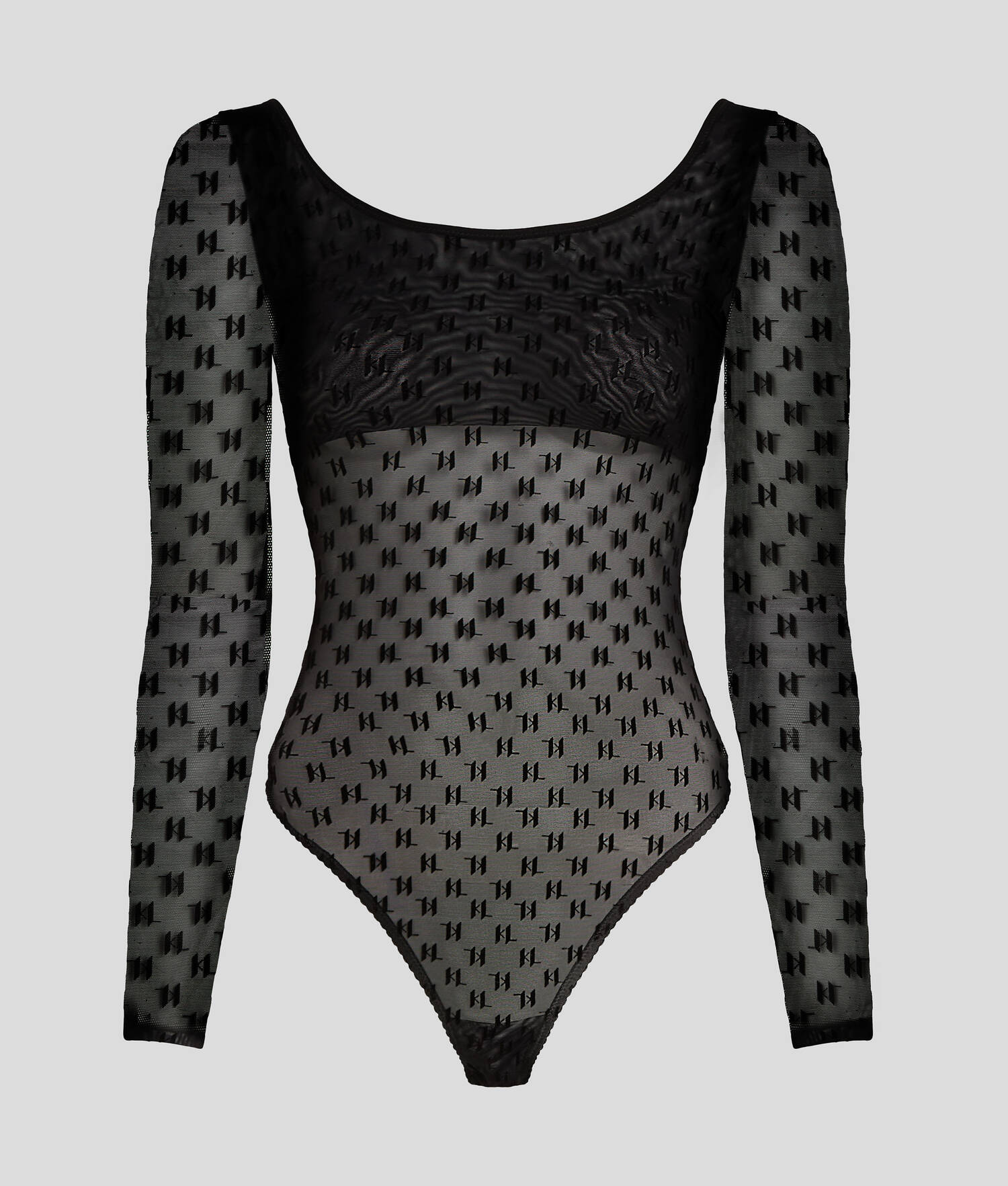 BODY EN MESH À MANCHES LONGUES KL MONOGRAM