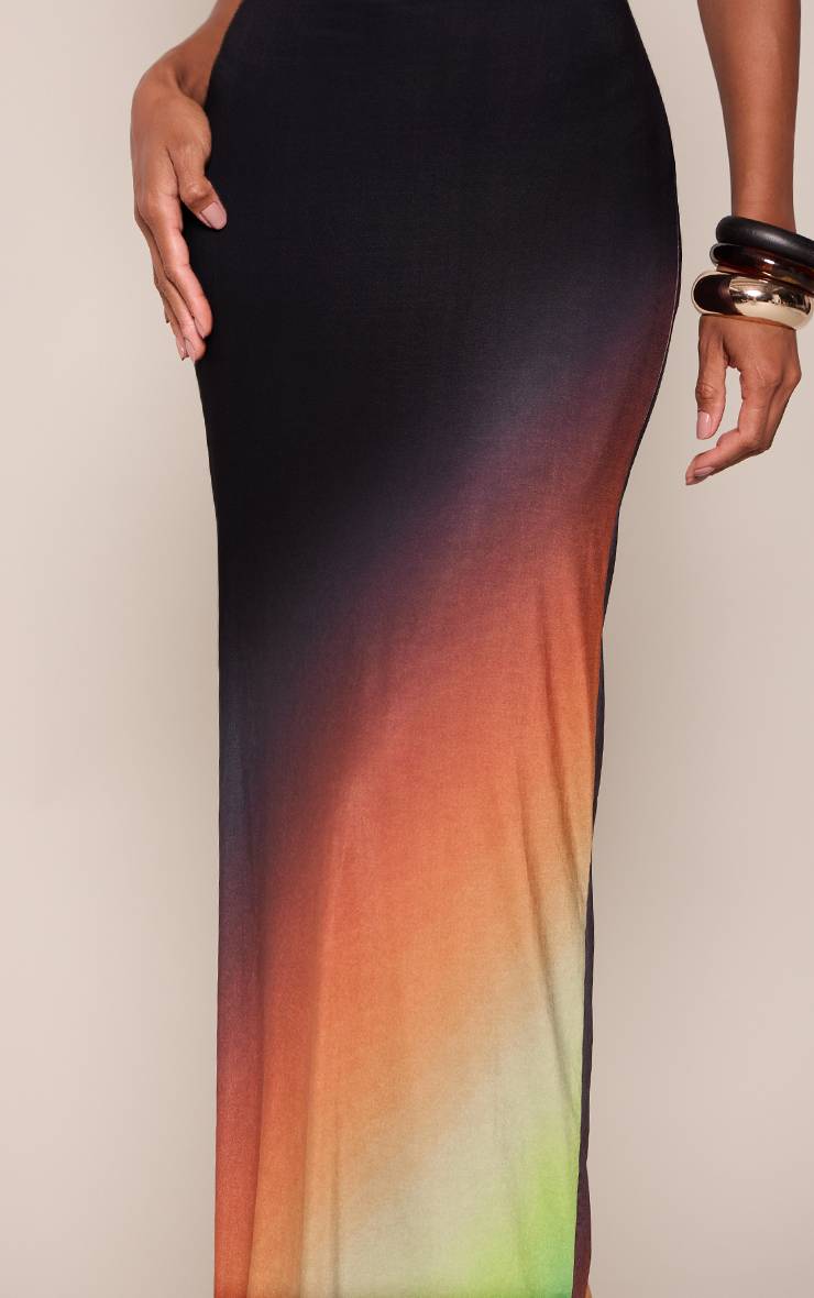 Chocolat Robe Maxi Bandeau Imprimée Multi-ombres