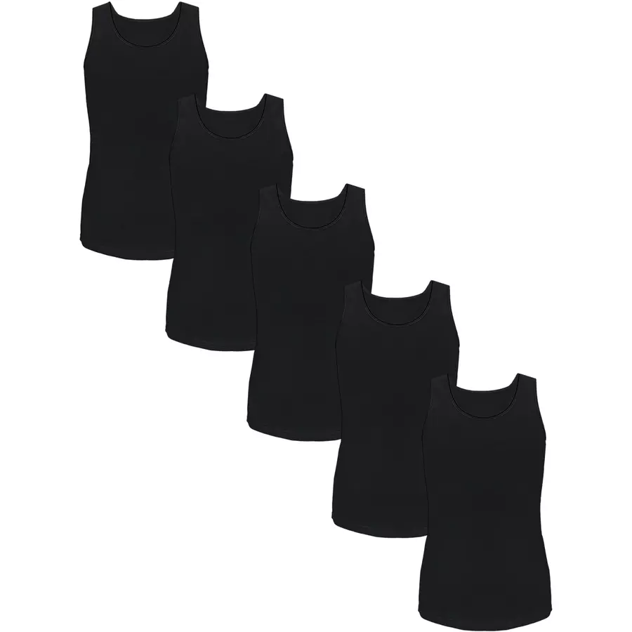 TupTam Mädchen Kinder Unterhemd 5er Pack schwarz