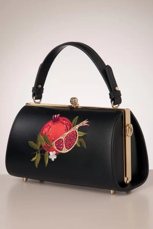 Banned Retro Pomegranate handtas in zwart