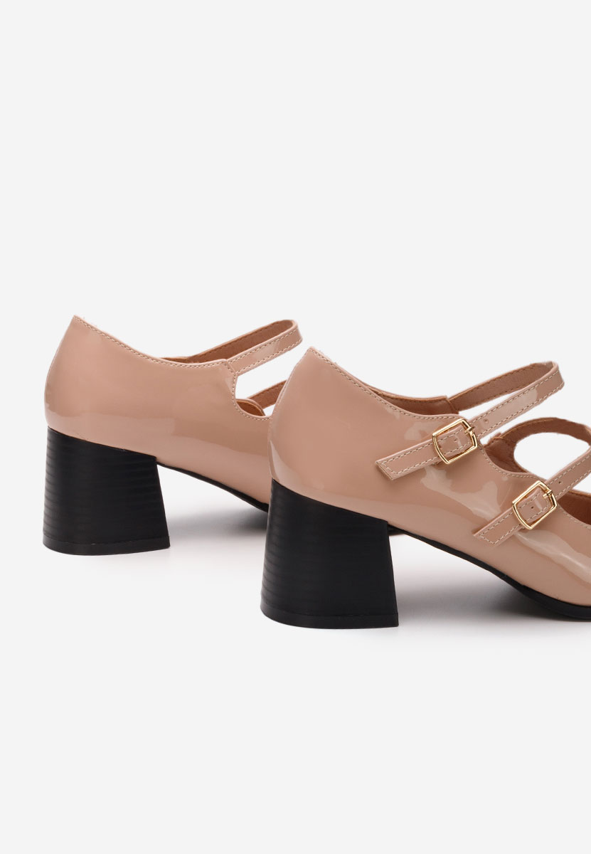 Chaussures à talon épais beige Carrie