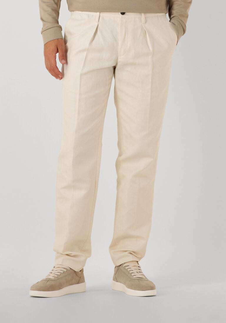 creme profuomo chino trouser rf herringbone