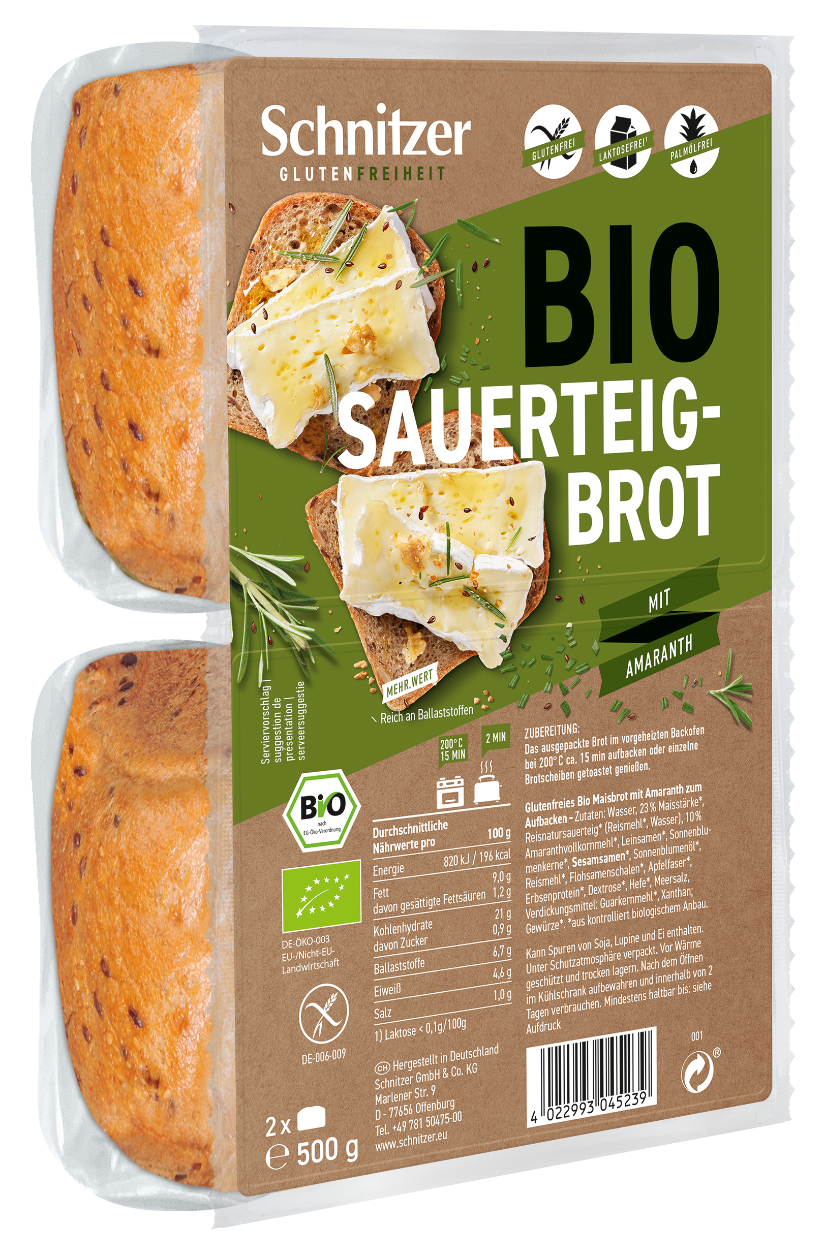 Schnitzer Bio Sauerteigbrot Amaranth 500 g