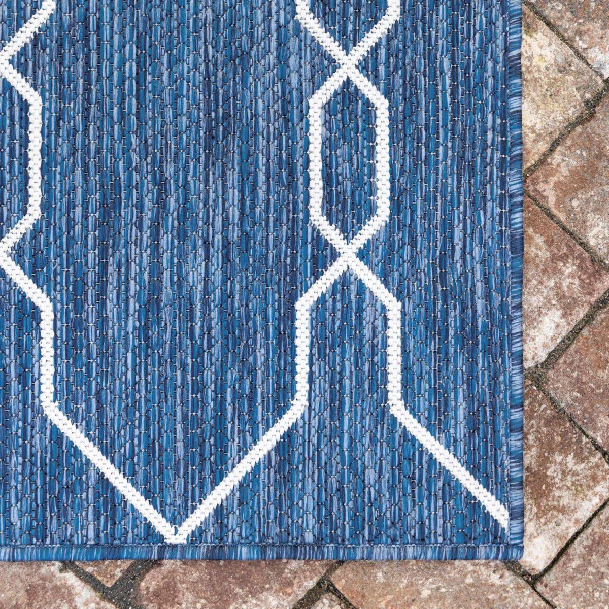 Tapis extérieur bleu 67x180 cm