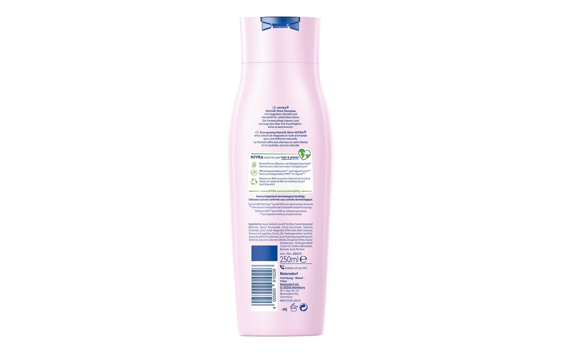 Shampoo Hairmilk Shine 250 mlHaarshampoo bietet intensive Pflege und natürlichen Glanz, ohne das Haar zu beschweren