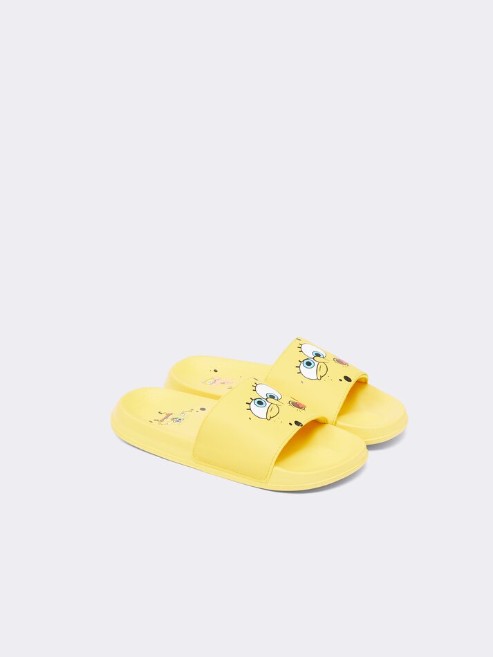 Sandália de banho Bob Esponja Calça Quadrada da Nickelodeon - Amarela