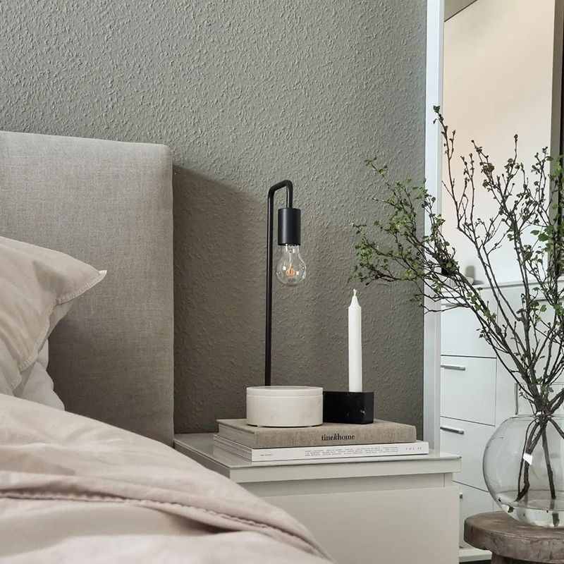 Moderne zwarte tafellamp - Facil