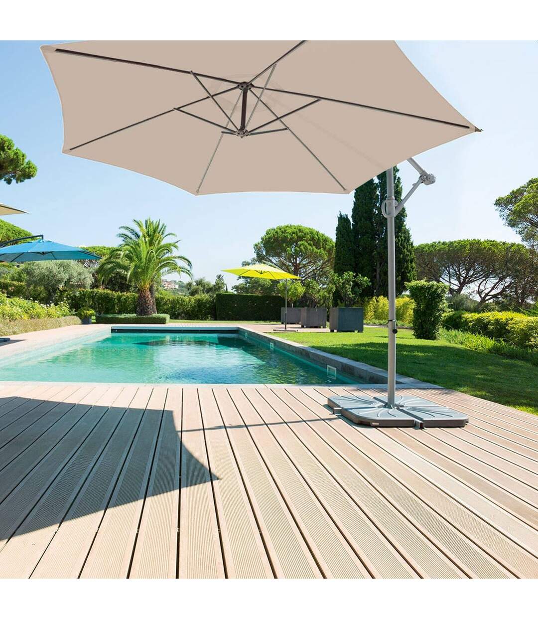 Parasol déporté rond Janeiro - Diam. 300 cm - Taupe